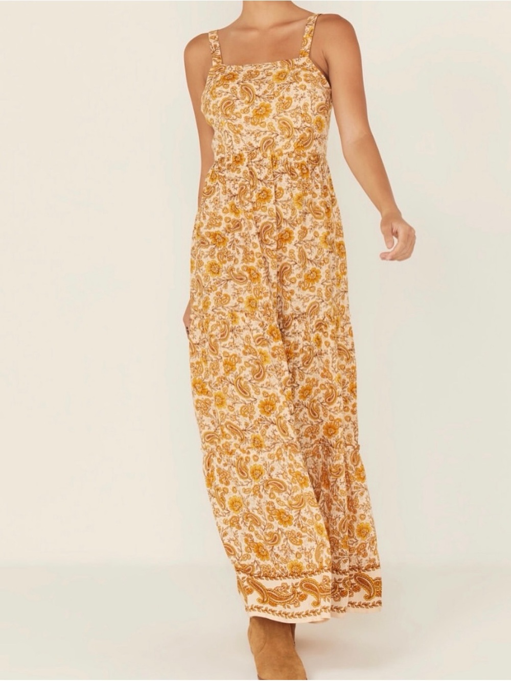 Patrons of Peace Women’s Del Mar Sleeveless Maxi Dress in Mustard